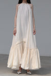 marc le bihan non-standard silk dress 25710-E21 OFF WHITE